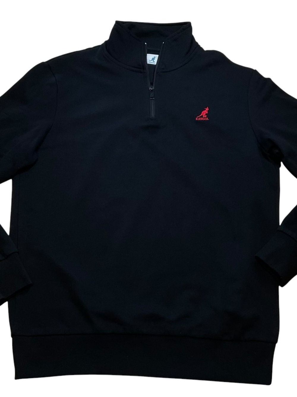 Kangol Sweater Men’s  black 1/4 zip with red logo size m
